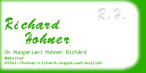 richard hohner business card