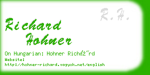 richard hohner business card